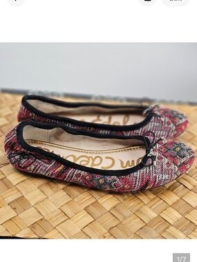 Sam Edleman Red Aztec Print Flats Size 8